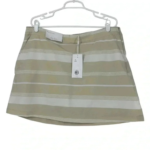 LADY HAGEN WOMENS SIZE 16 GOLF SKORT 16” TORTILLA WHITE YARN DYE PICKLEBALL - Picture 1 of 12